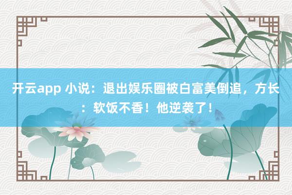 开云app 小说：退出娱乐圈被白富美倒追，方长：软饭不香！他逆袭了！